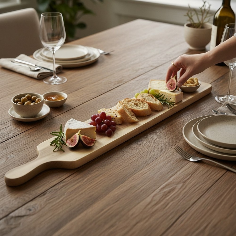 The Spring Shop Serving Board Acacia Wood 22.5x3.5 Brown New Paddle